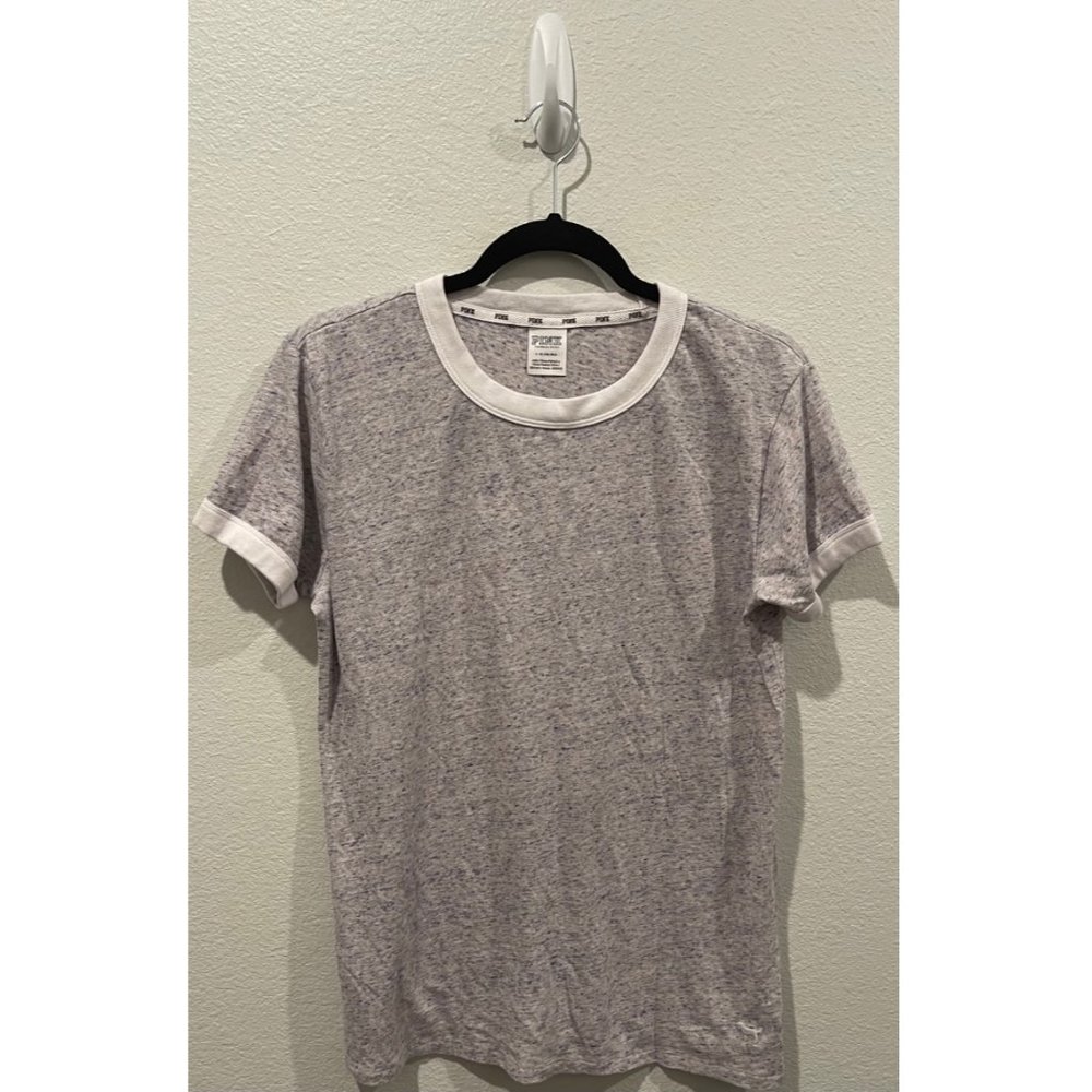 PINK Heather Piping Crew Neck T-Shirt